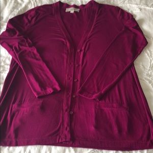 Loft cranberry cardigan